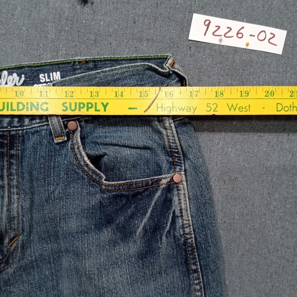 Wrangler Slim Straight Jeans Mens 33x34 Blue Denim 100% Cotton 88MWZDK - Picture 5 of 6